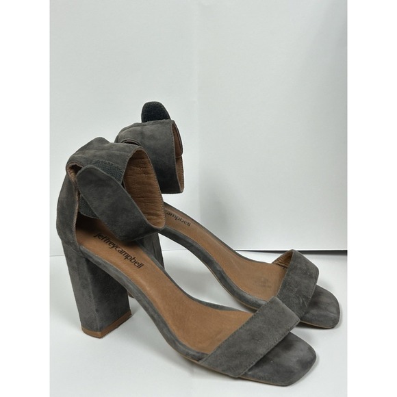 Jeffrey Campbell Shoes - Jeffrey Campbell Holvey Women's 7.5 Sandals Gray Block Heel Ankle Strap Open Toe